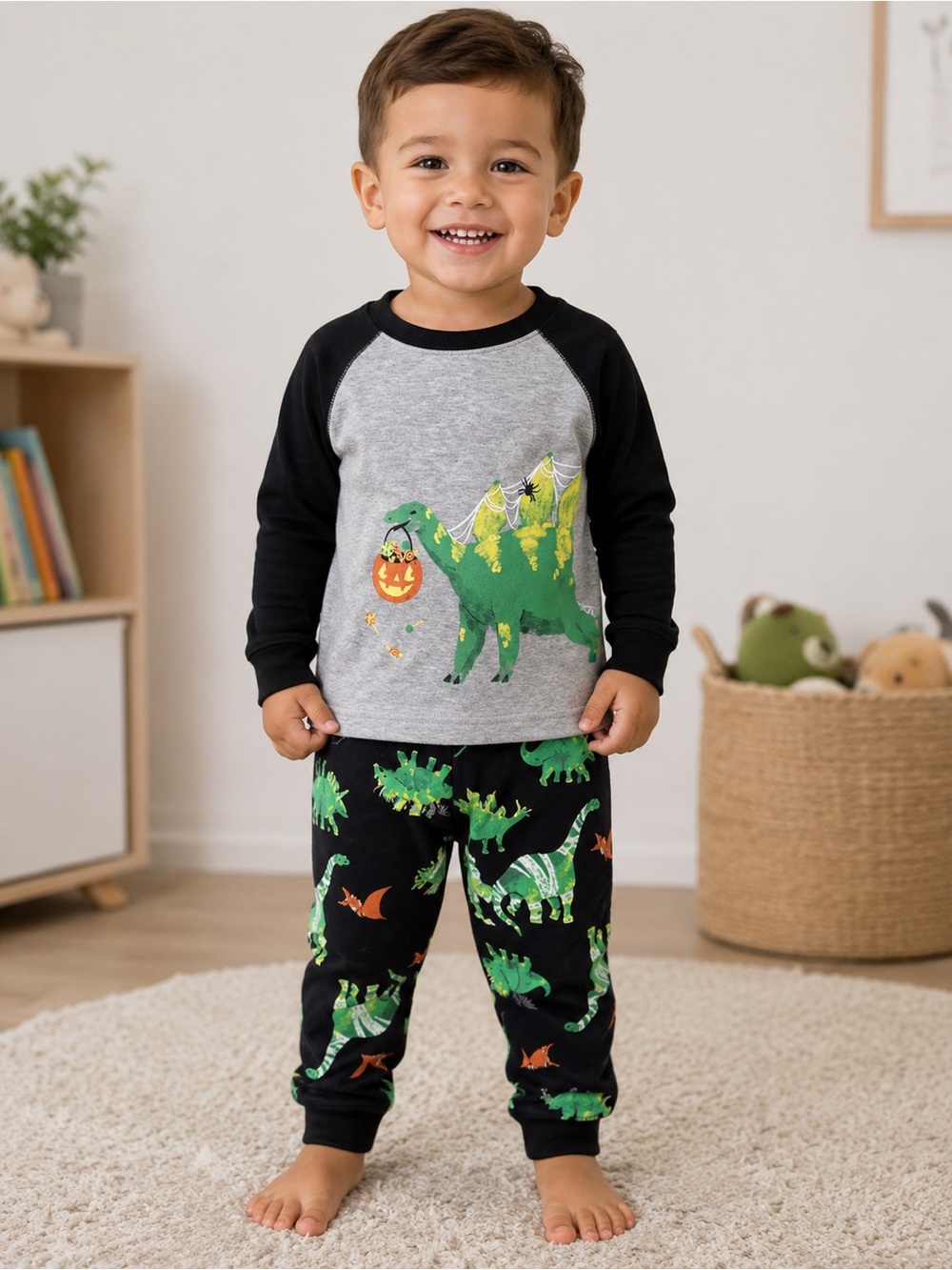 NWT Boy’s Carter’s 18 Mo. Dinosaur Halloween Pajama Set